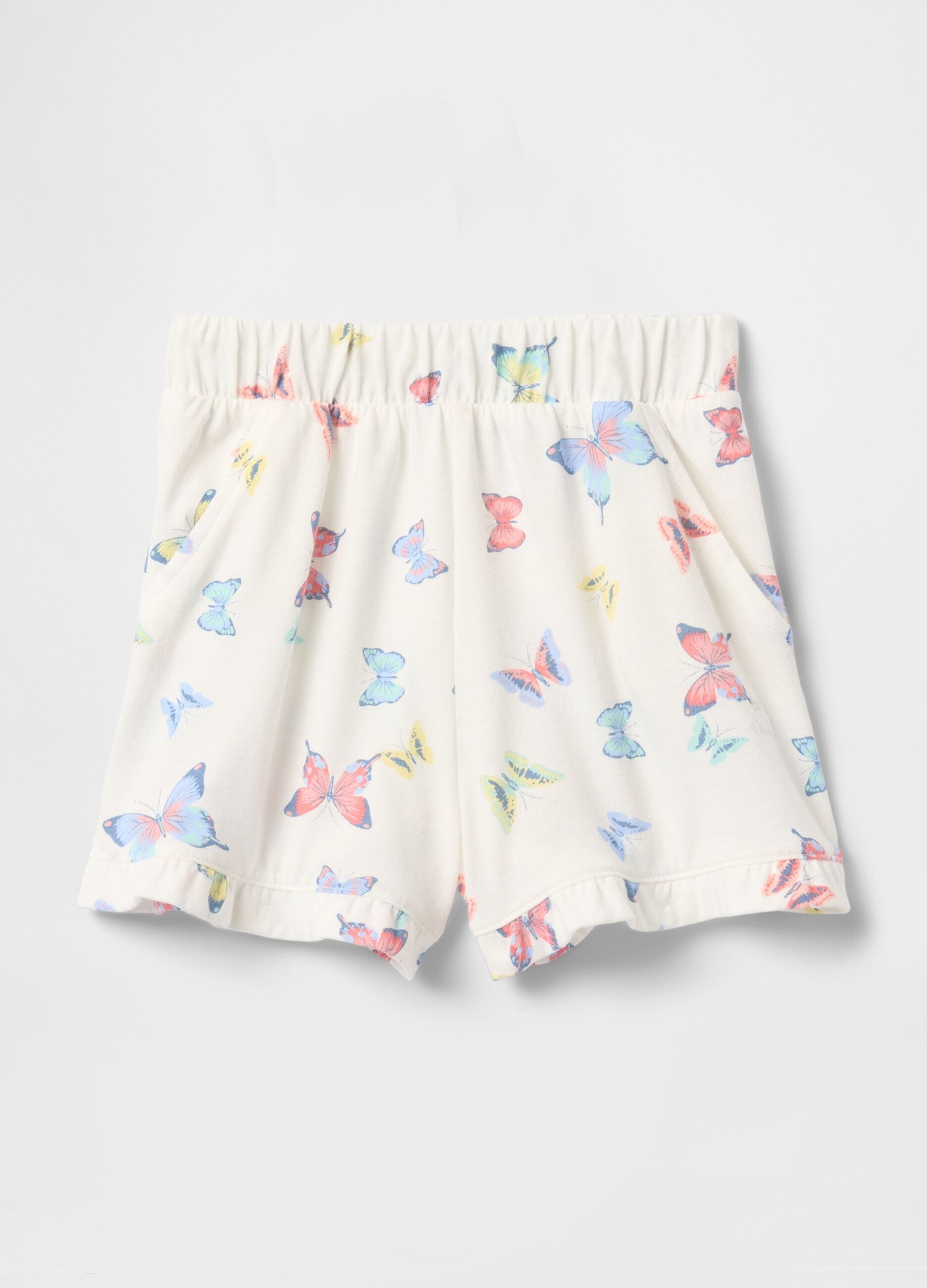 Shorts con stampa farfalle multicolor