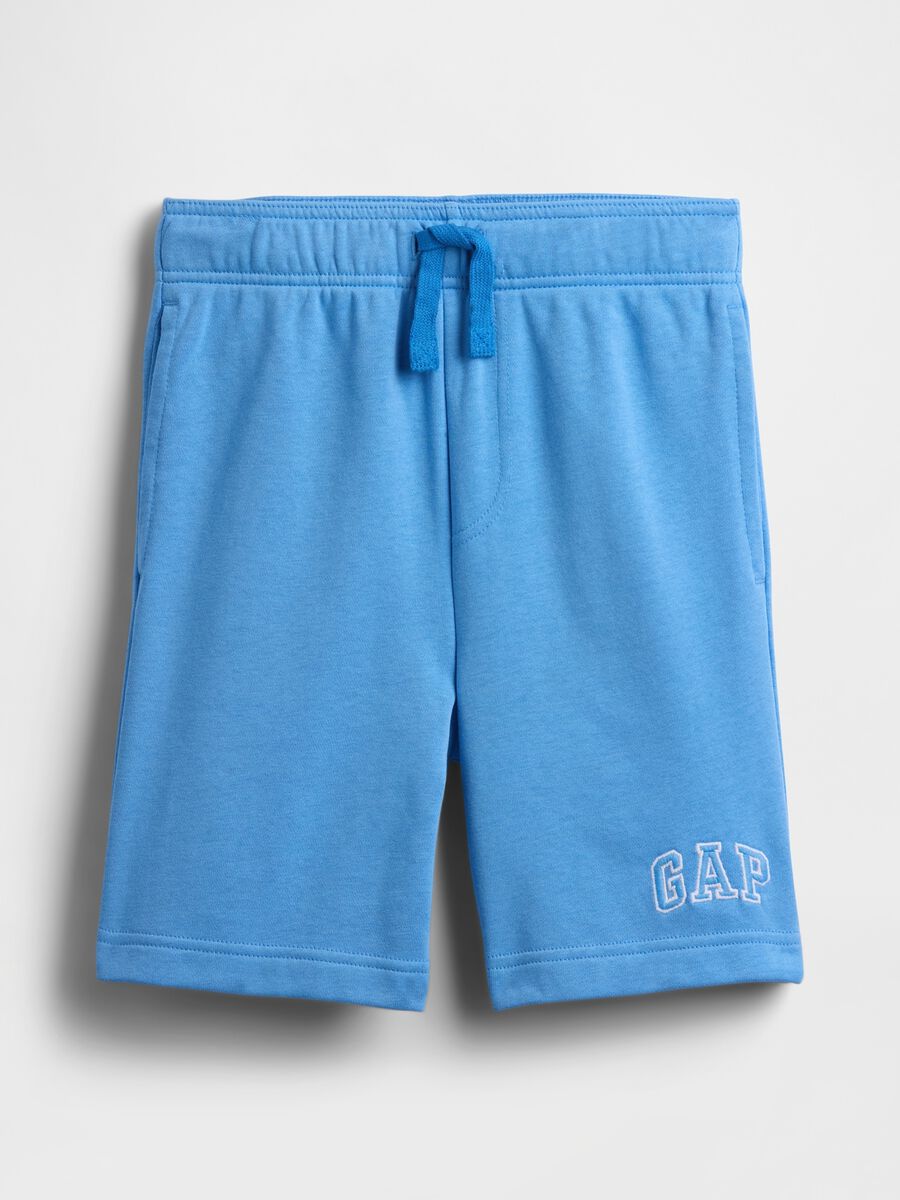 Children's regular fit blue cotton blend shorts Boy_3