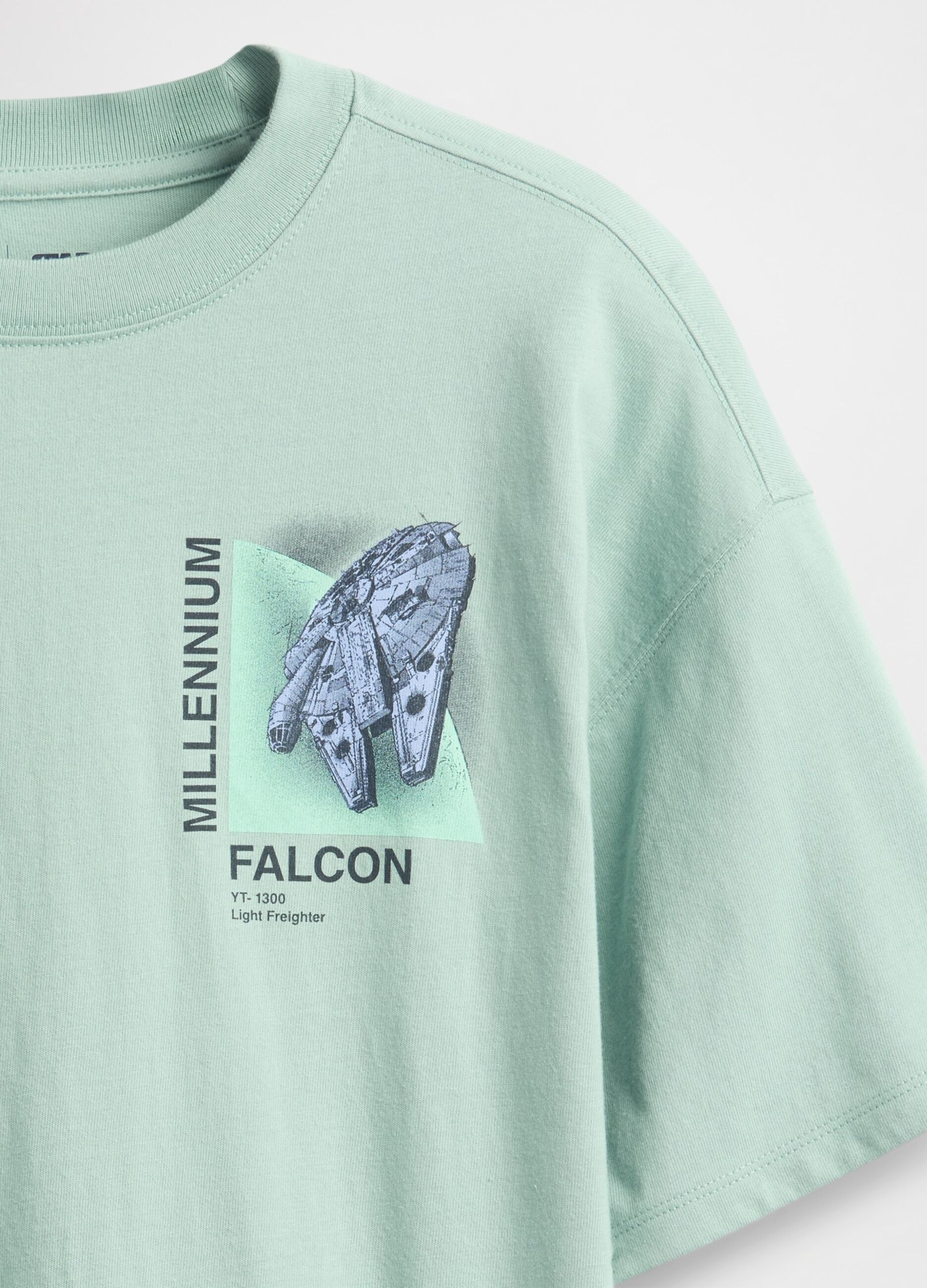 T-shirt verde Millennium Falcon_2