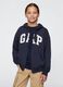 Felpa con logo GAP, cappuccio e zip in misto cotone_0