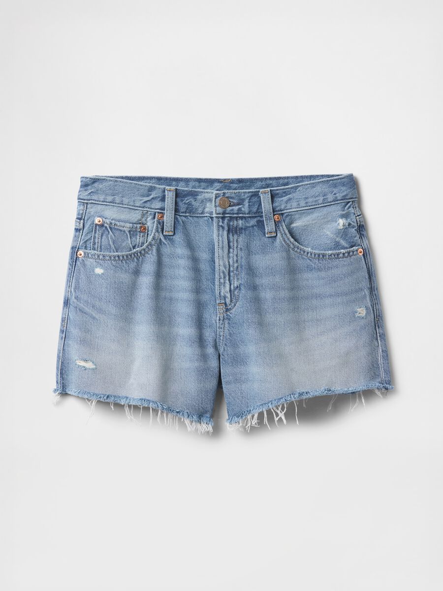 Shorts in denim chiaro Donna_4