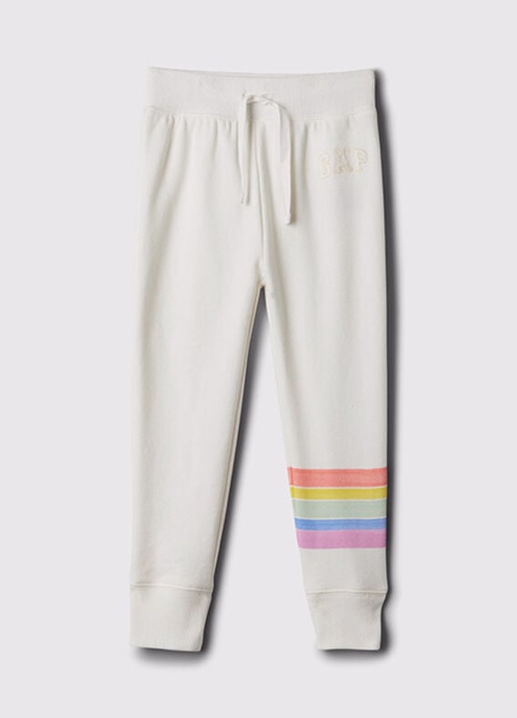 Pantaloni jogger bianchi con righe multicolor GAP