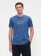 T-shirt blu a maniche corte in cotone_0