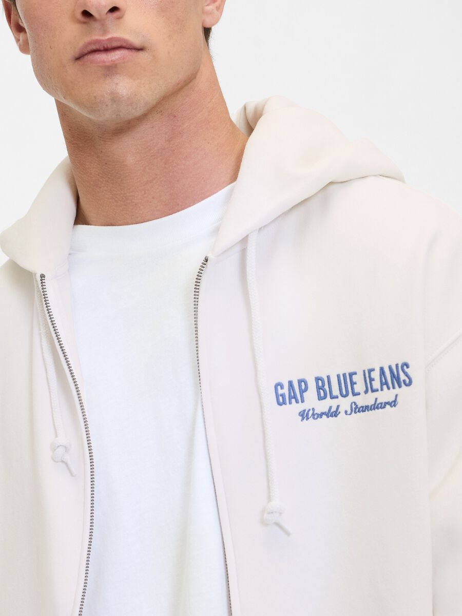 White zip-up hoodie Man_3