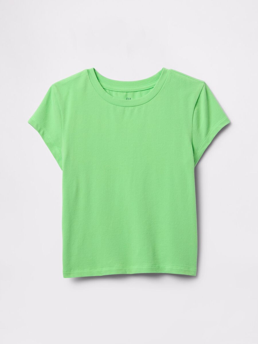 T-shirt verde a maniche corte in cotone stretch GAP Kids Bambina_2
