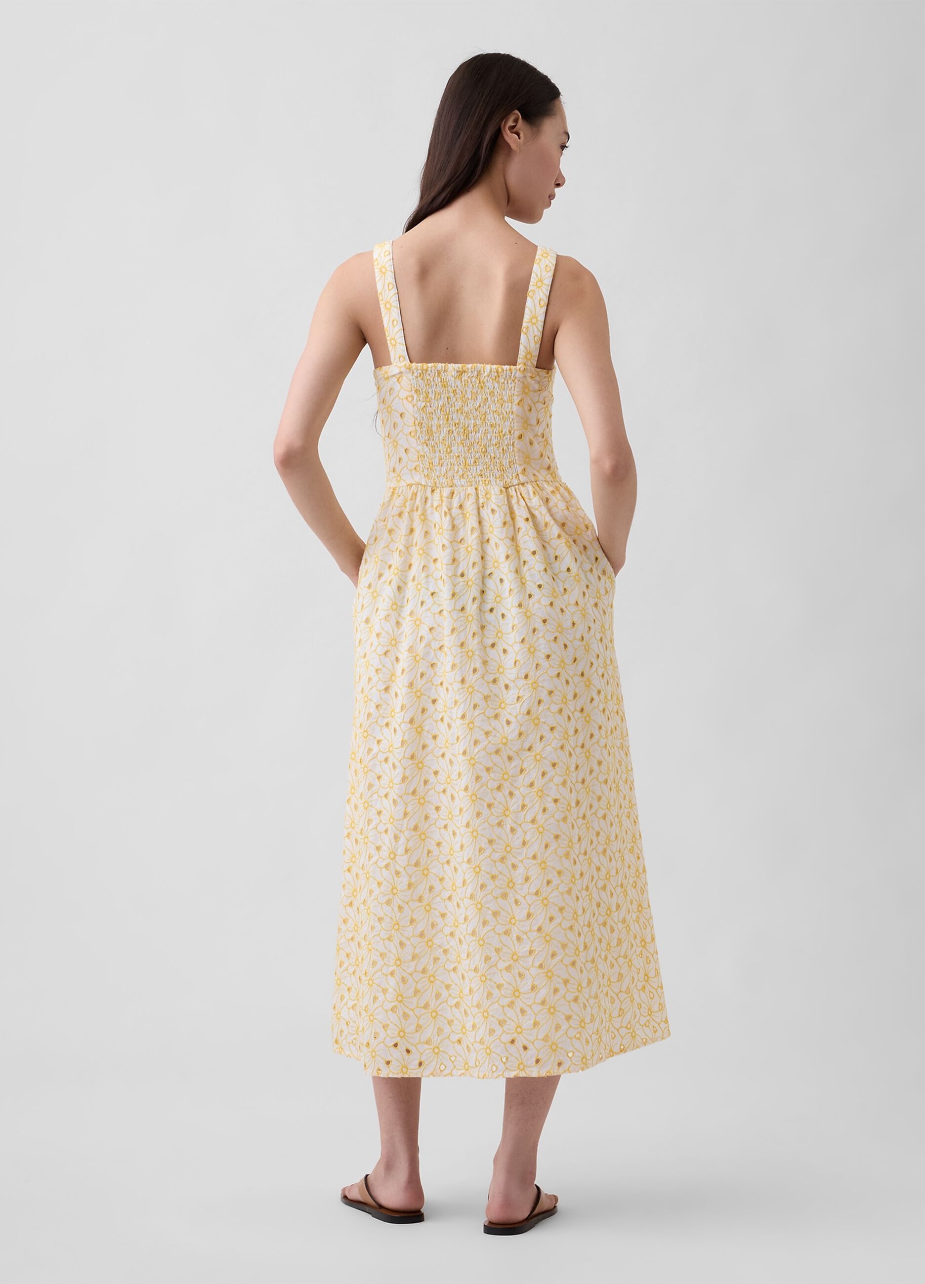 Abito midi in puro cotone con stampa floreale