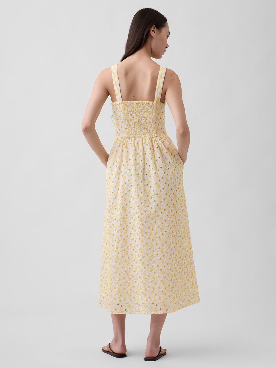 Abito midi in puro cotone con stampa floreale Donna_1