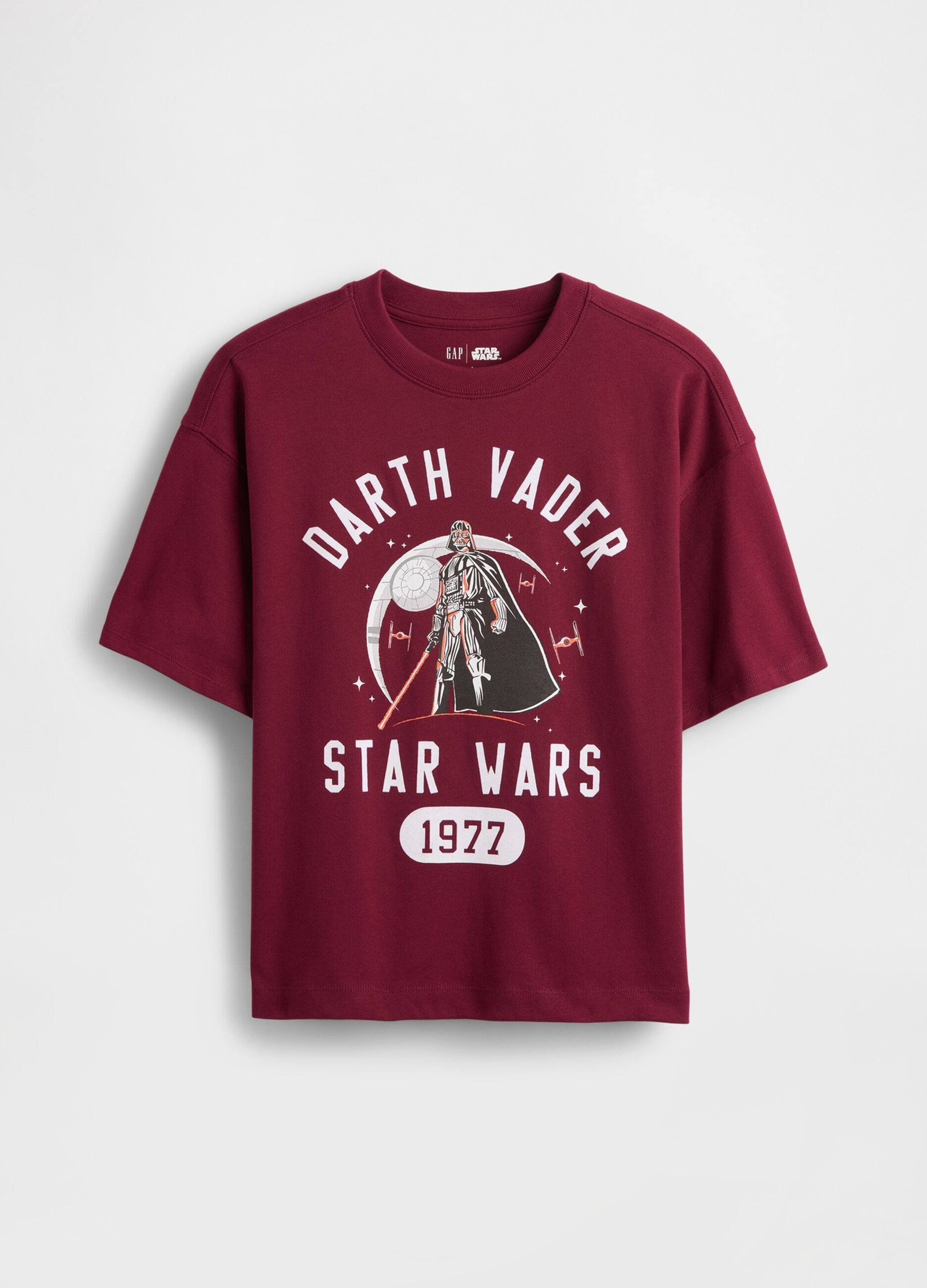 T-shirt rossa con stampa Darth Vader