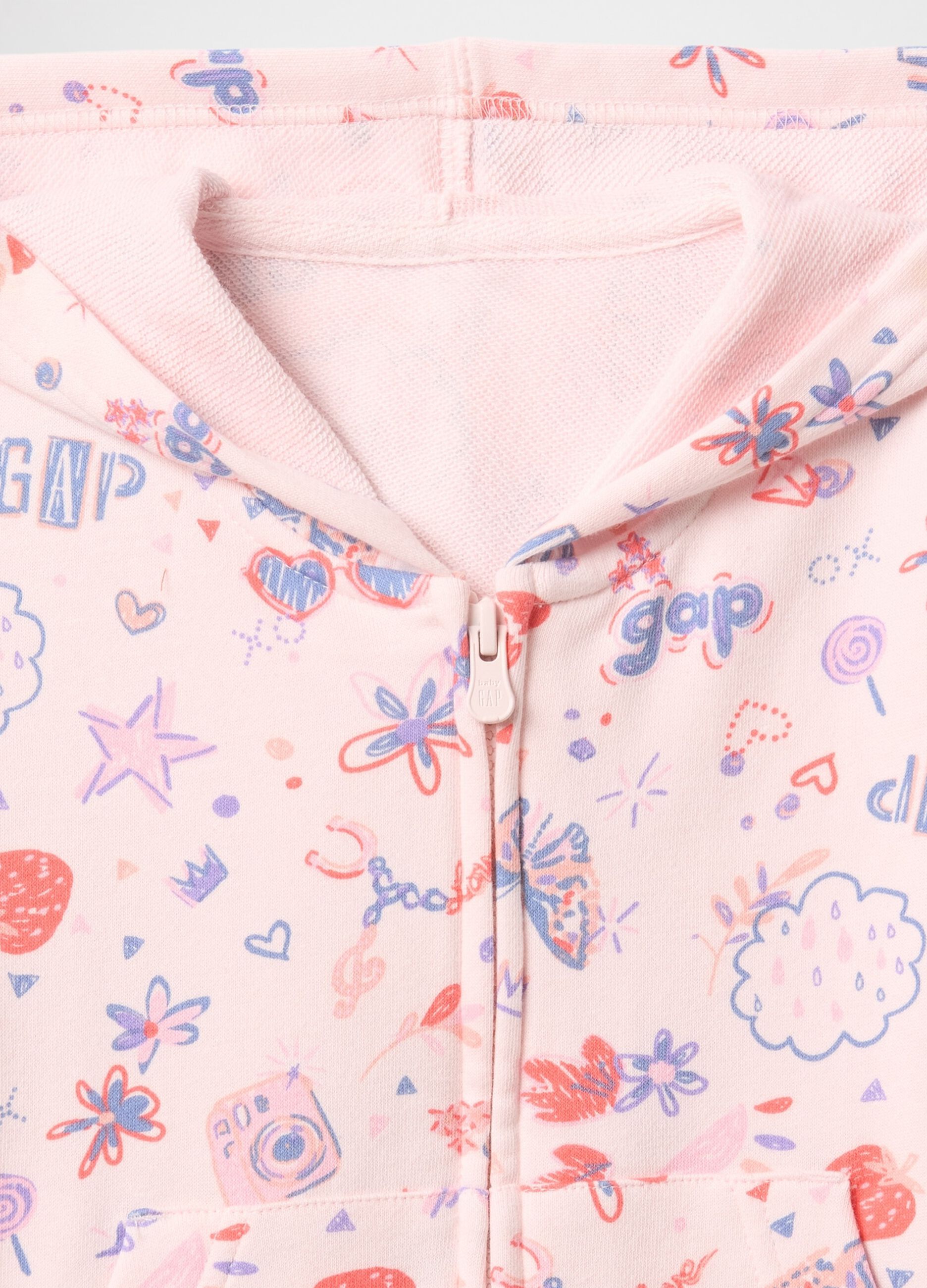 Full-zip rosa con cappuccio e stampa all-over_2