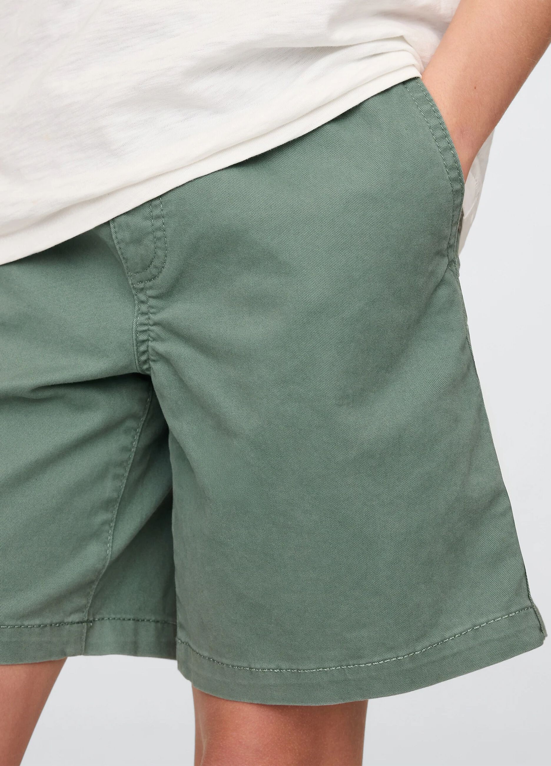 Shorts verdi in cotone elasticizzato_3