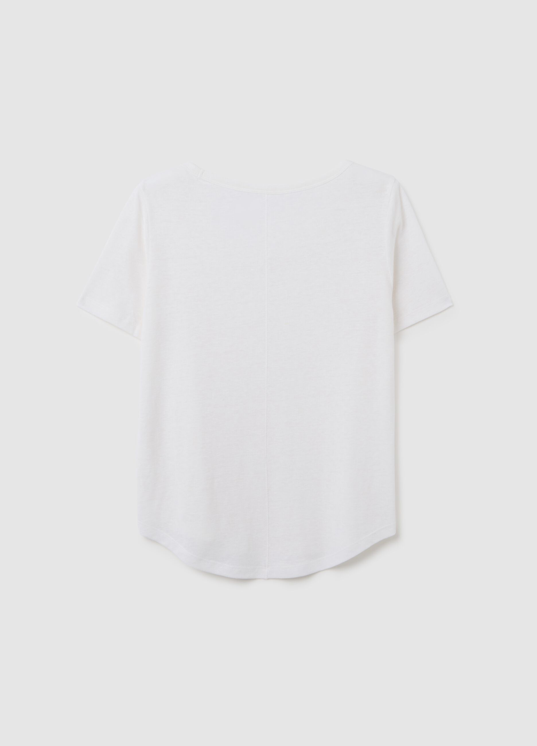 T-shirt in misto lino_1