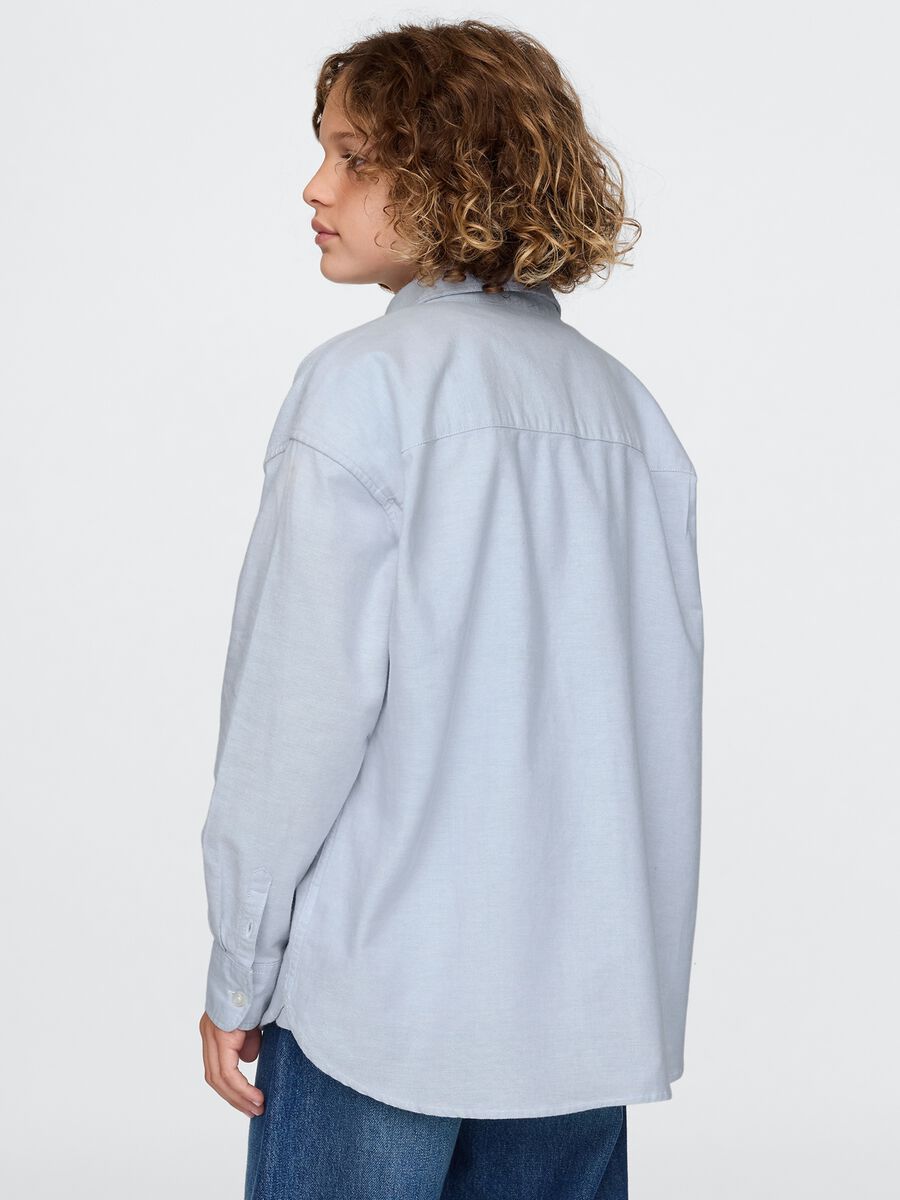 Camicia azzurra elasticizzata in cotone Bambino_2