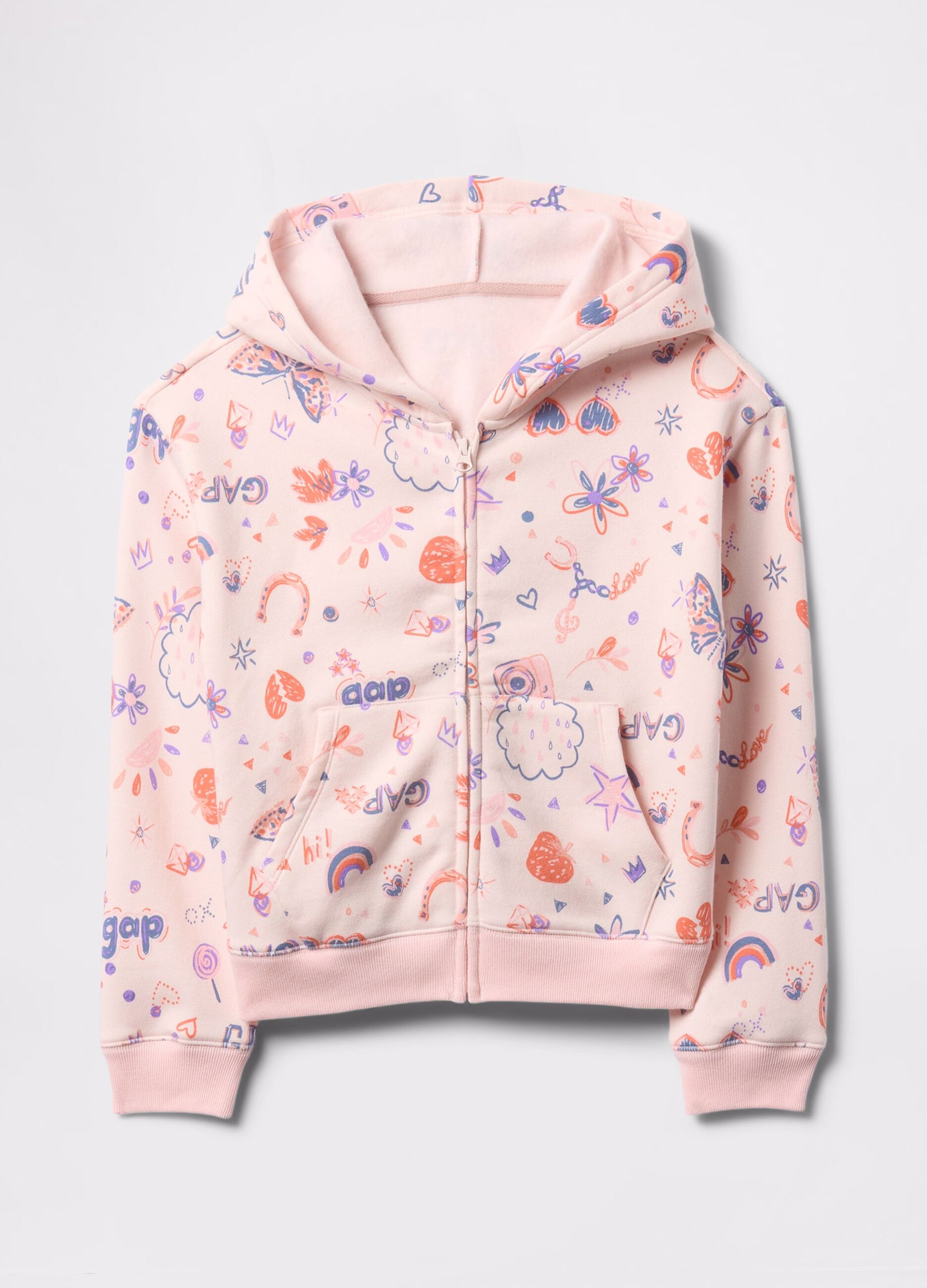 Full-zip rosa con cappuccio e stampa all-over_4