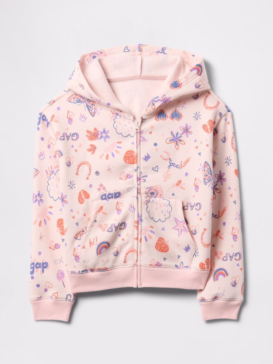 Felpa con cappuccio rosa con stampa GAP Kids Bambina_4