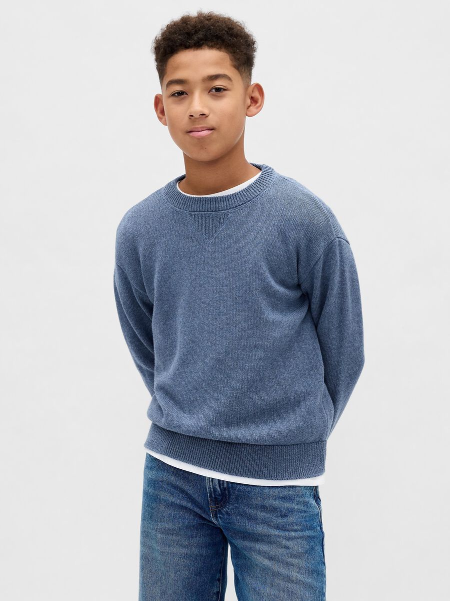 Maglione blu in cotone per bambino Bambino_0