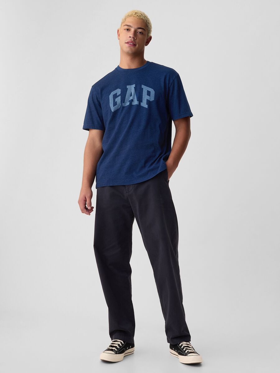 T-shirt relaxed fit con stampa logo Uomo_0