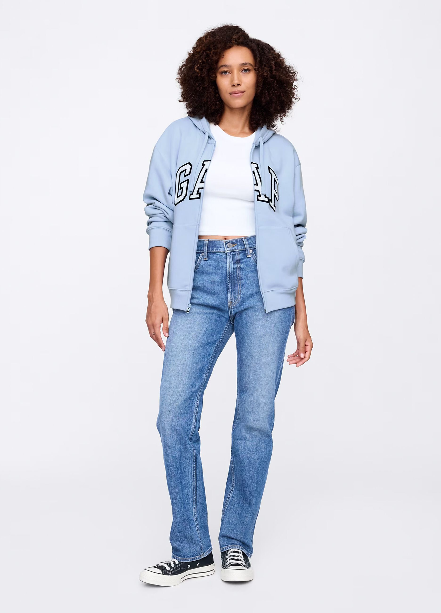 Full-zip con cappuccio e logo