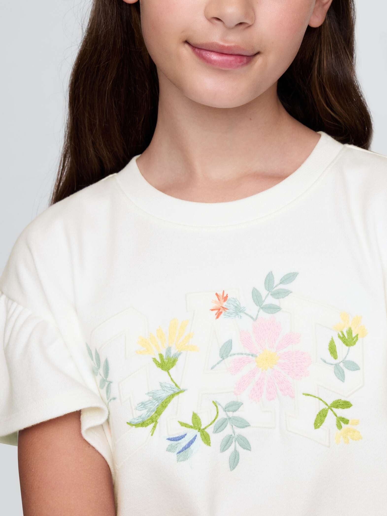 Abito bianco con stampa floreale GAP Kids_2