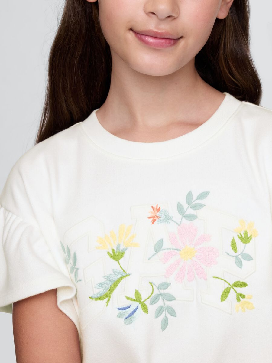 White dress with floral print GAP Kids Girl_2