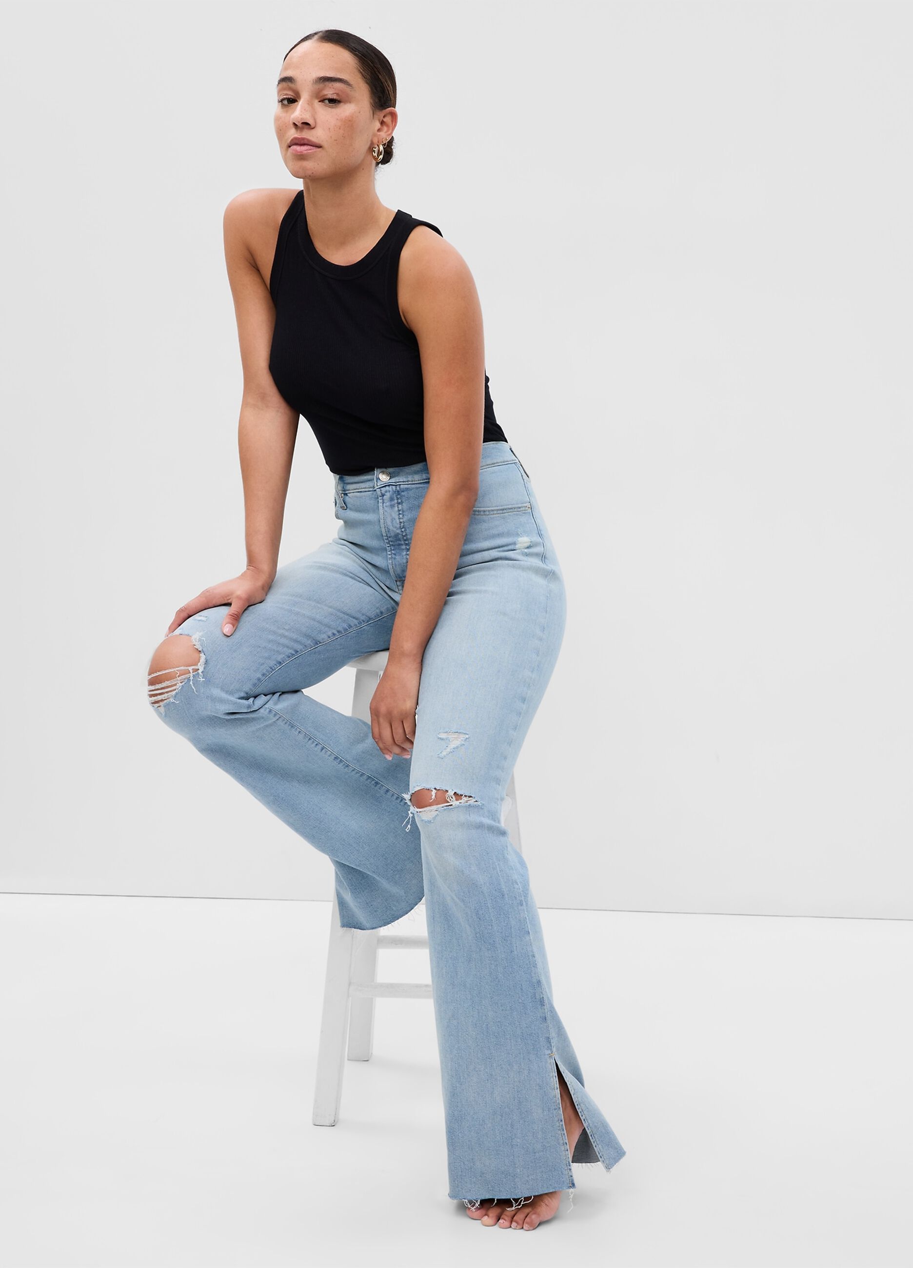 Flare-fit jeans with splits_3