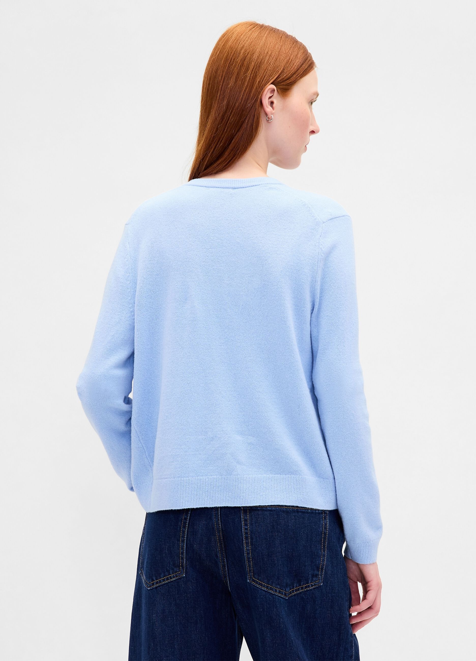 Cardigan azzurro in misto cotone