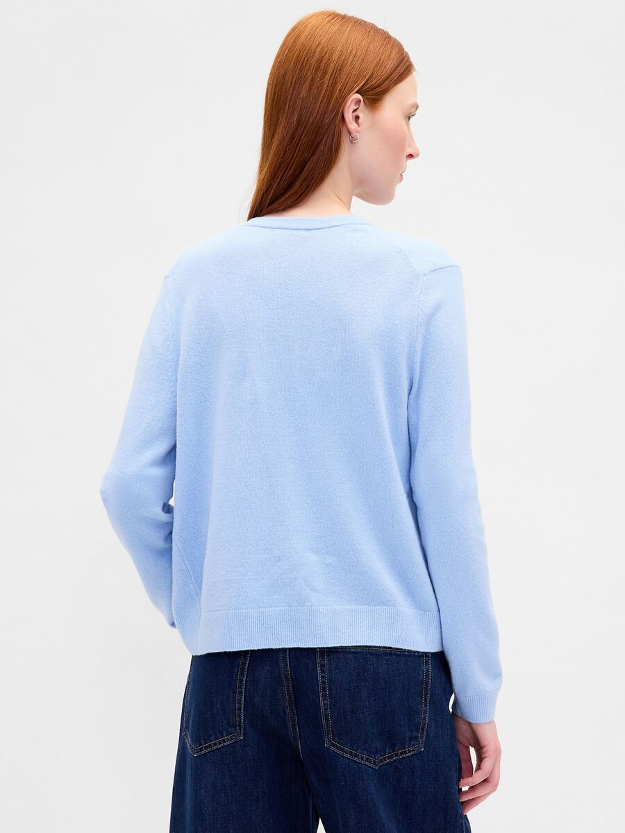 Cardigan azzurro in misto cotone Donna_2