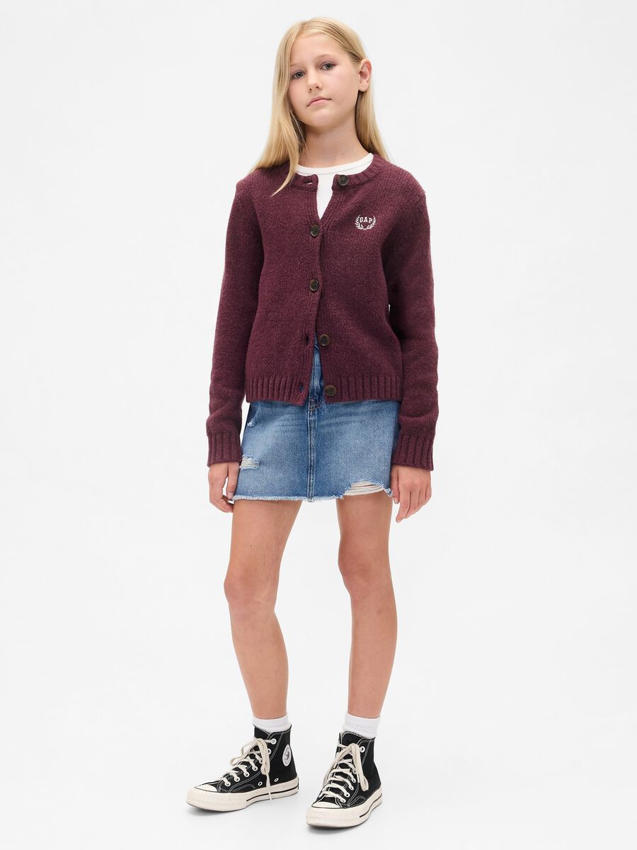 Cardigan viola per bambina in misto cotone Bambina_2