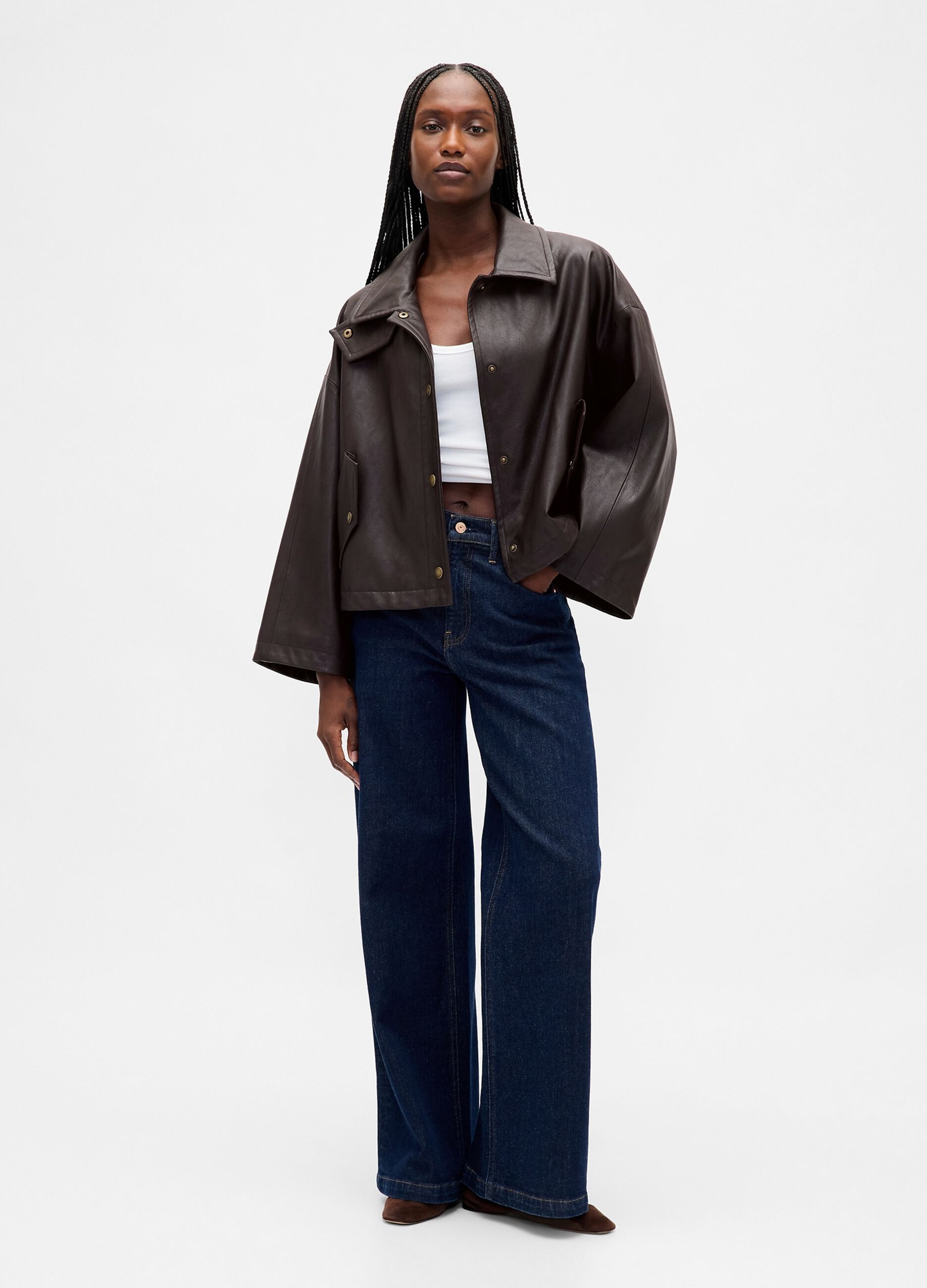 Brown Faux Leather Jacket_2