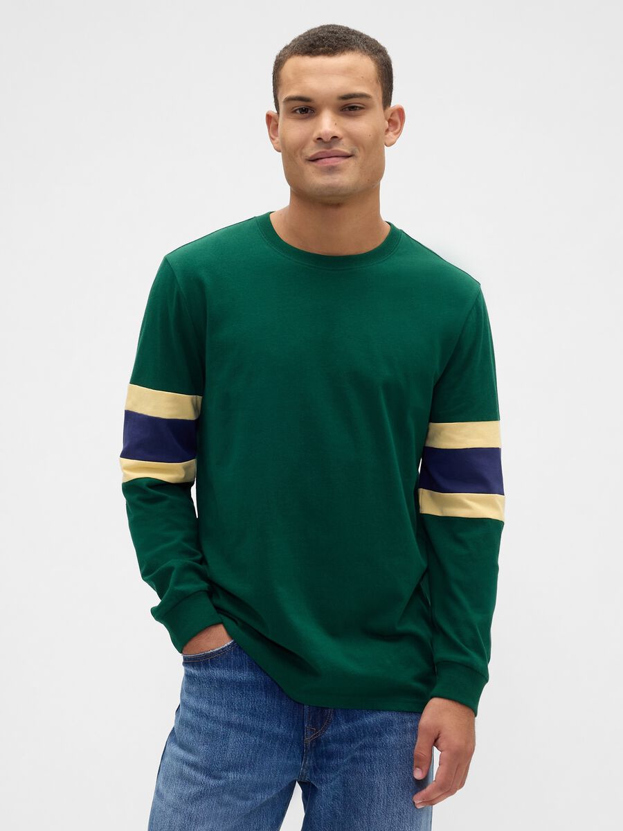 Maglia verde a maniche lunghe in cotone Uomo_0