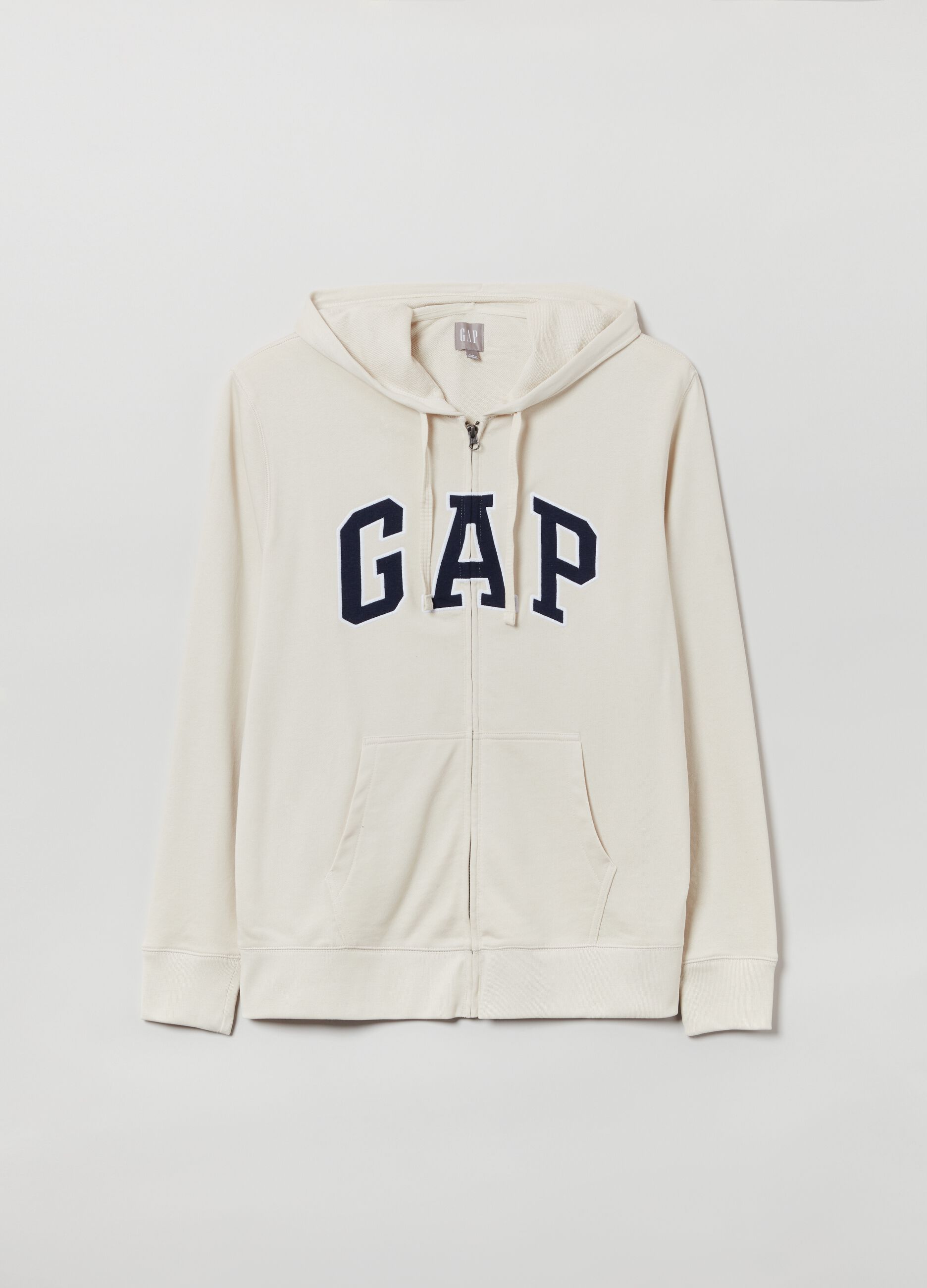 Full-zip sweatshirt with hood and logo embroidery