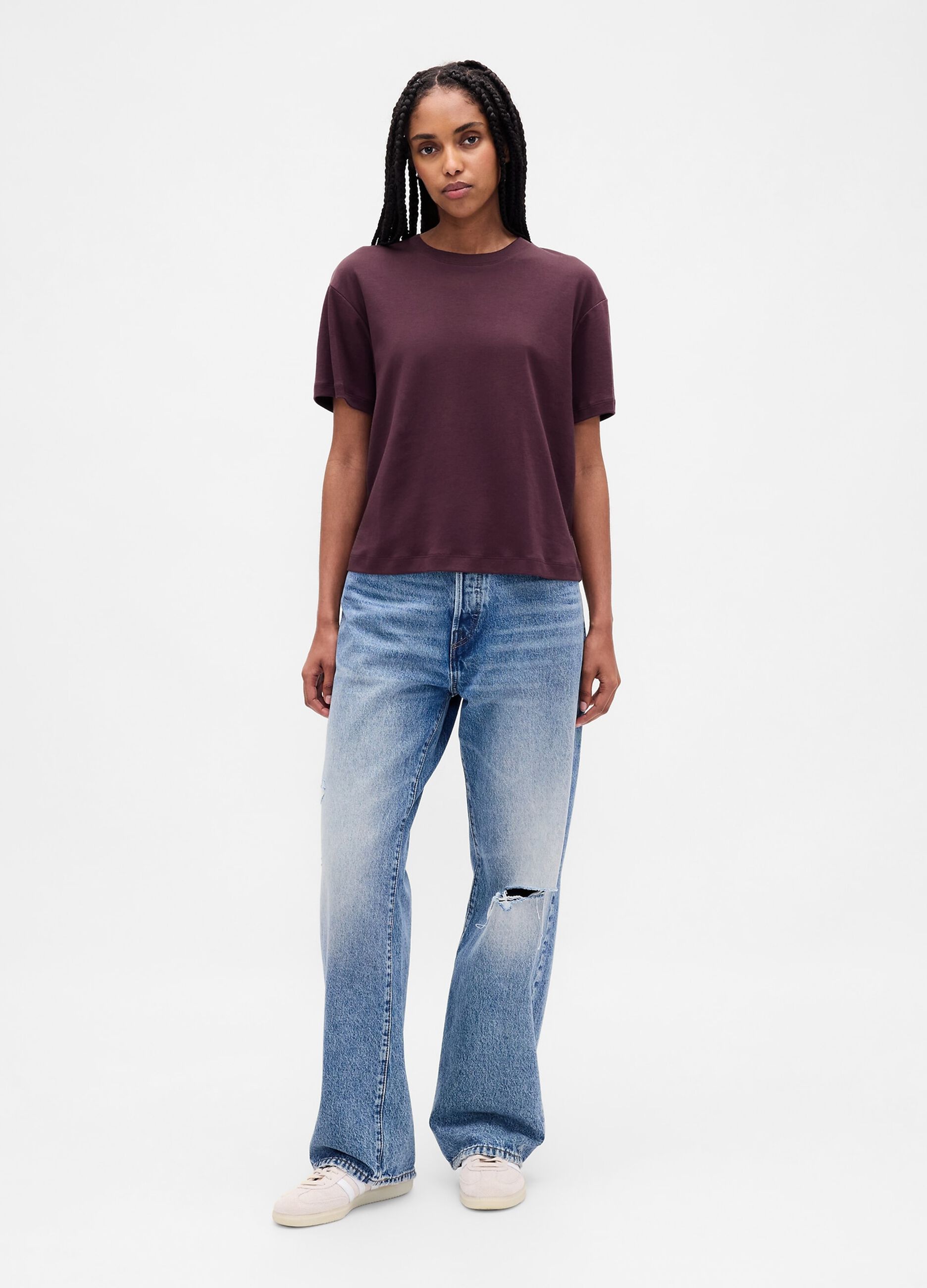 T-shirt viola in cotone_2