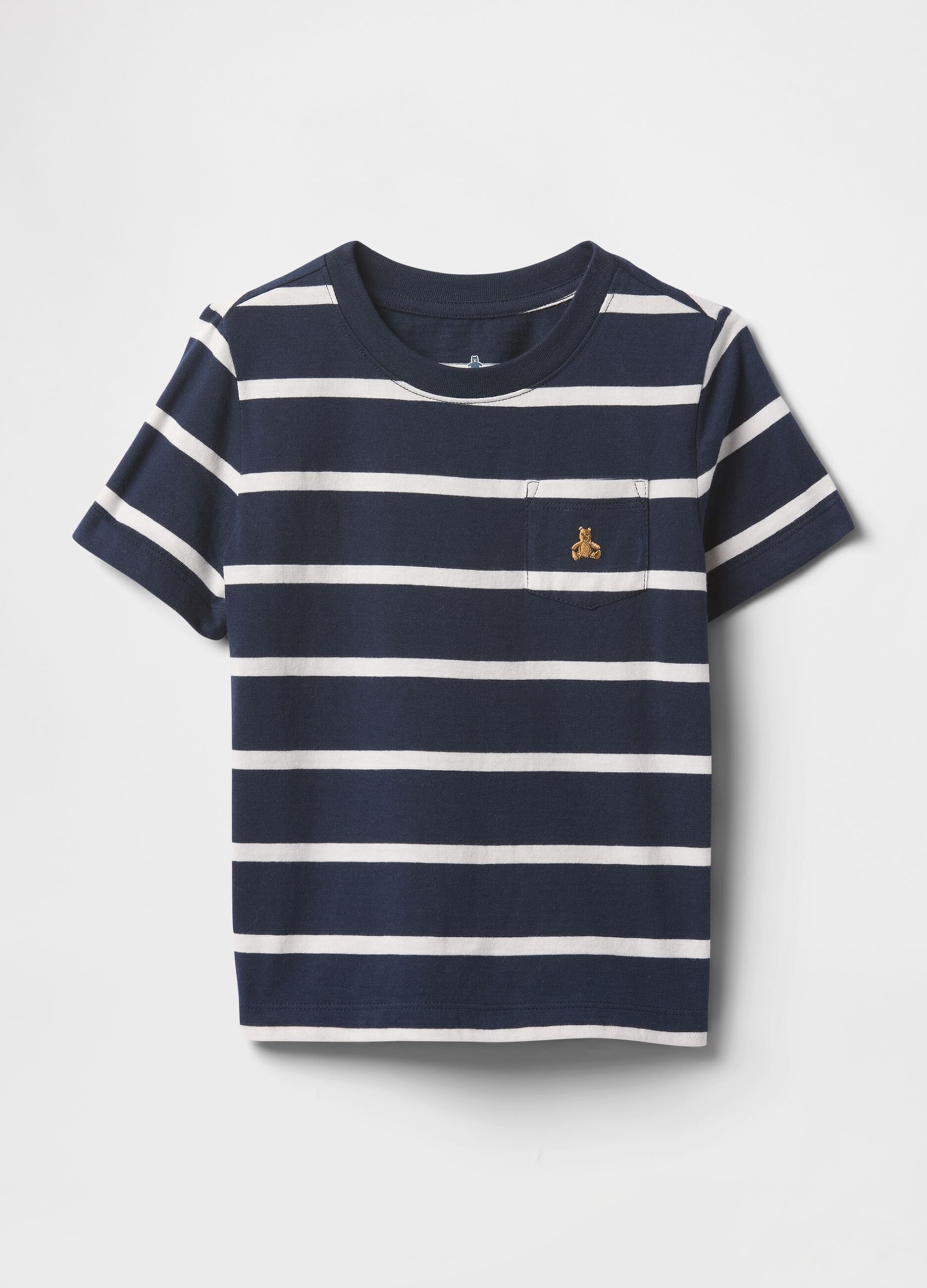 T-shirt a righe blu e bianche