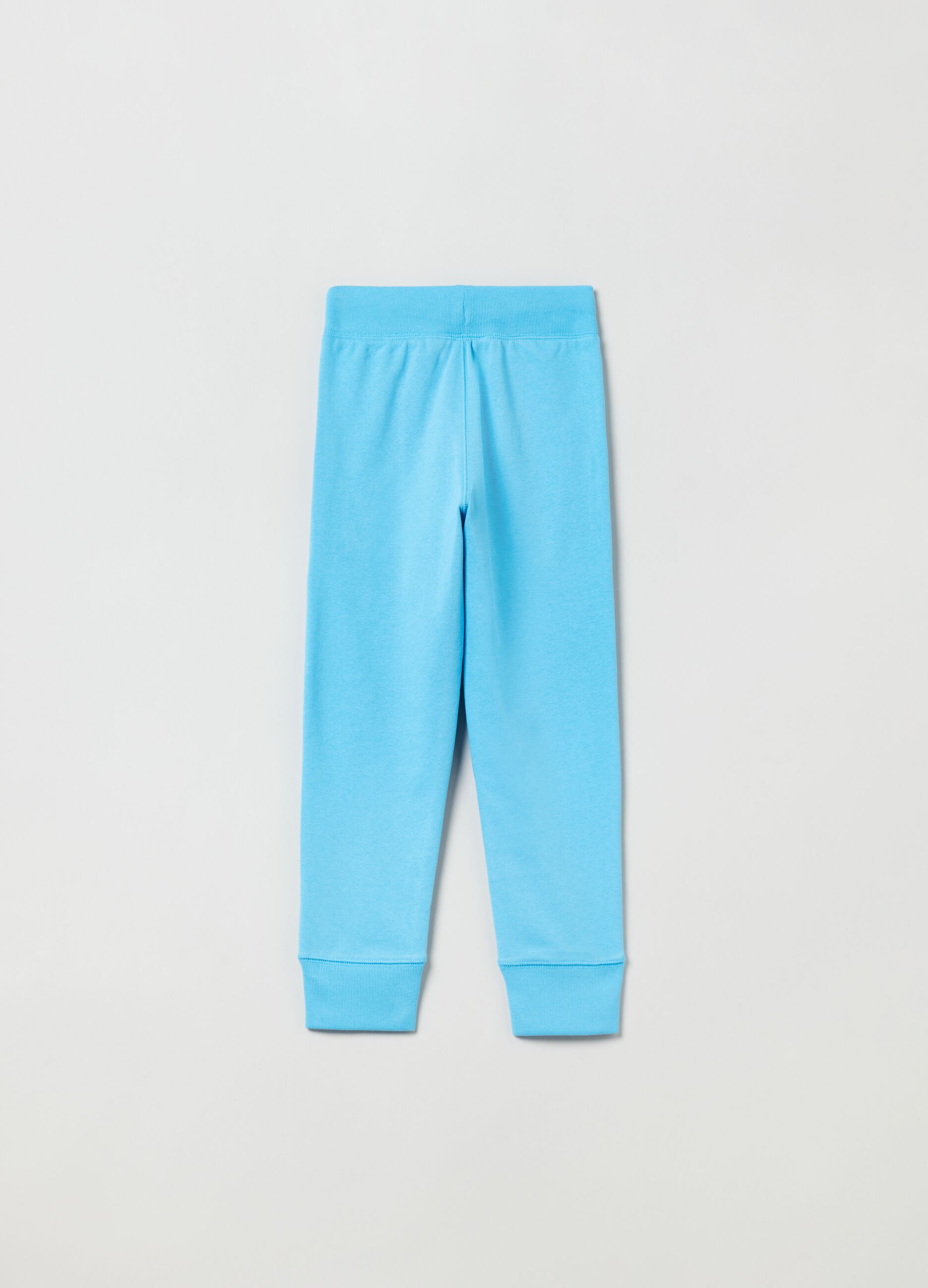 Plush joggers with drawstring and embroidered logo_1