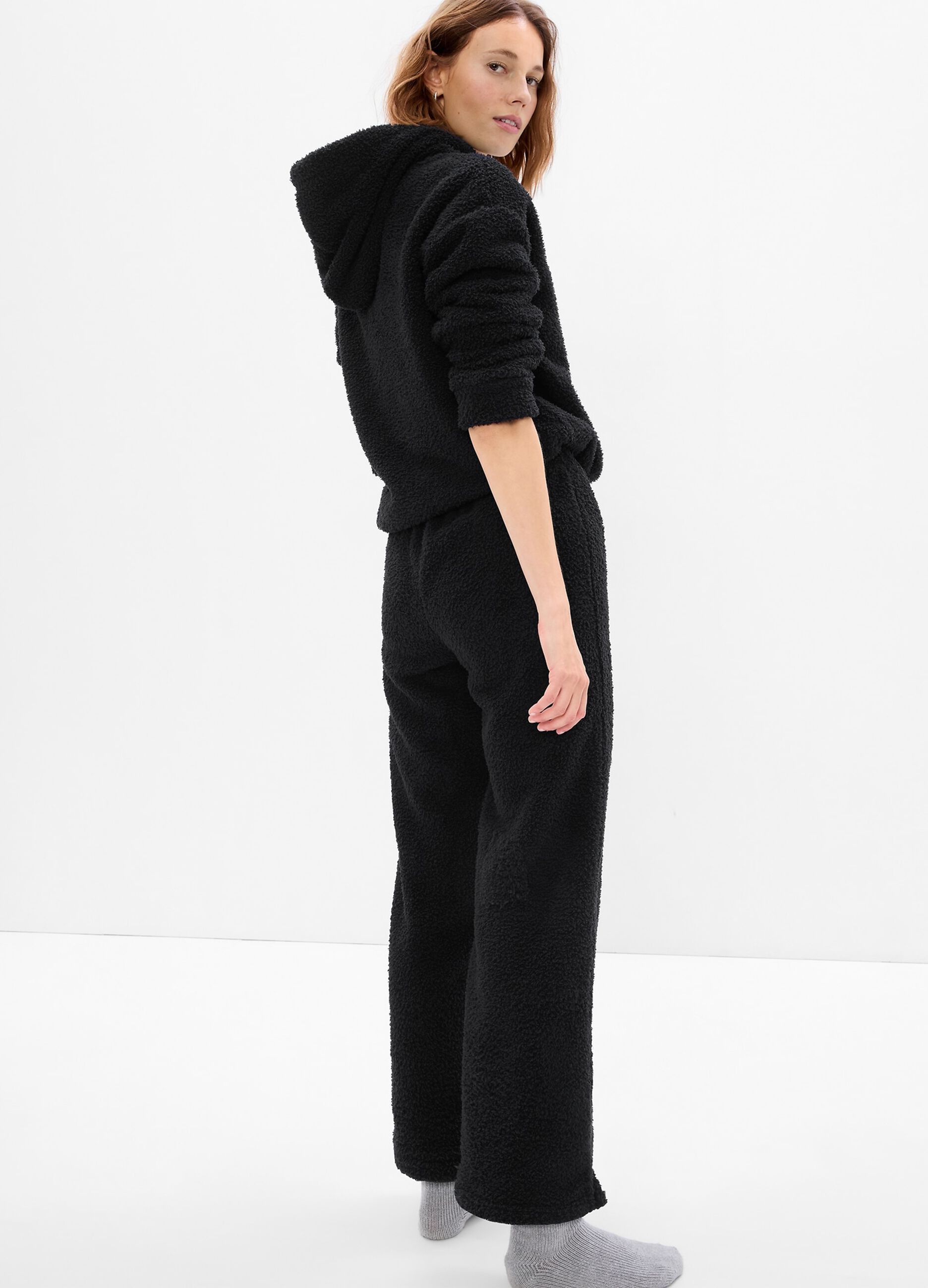 Sherpa pyjama bottoms with drawstring_1