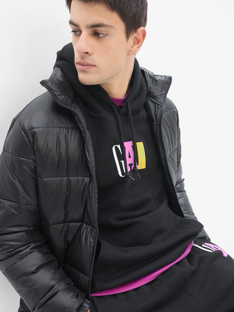 Felpa con cappuccio stampa logo multicolor Uomo_0