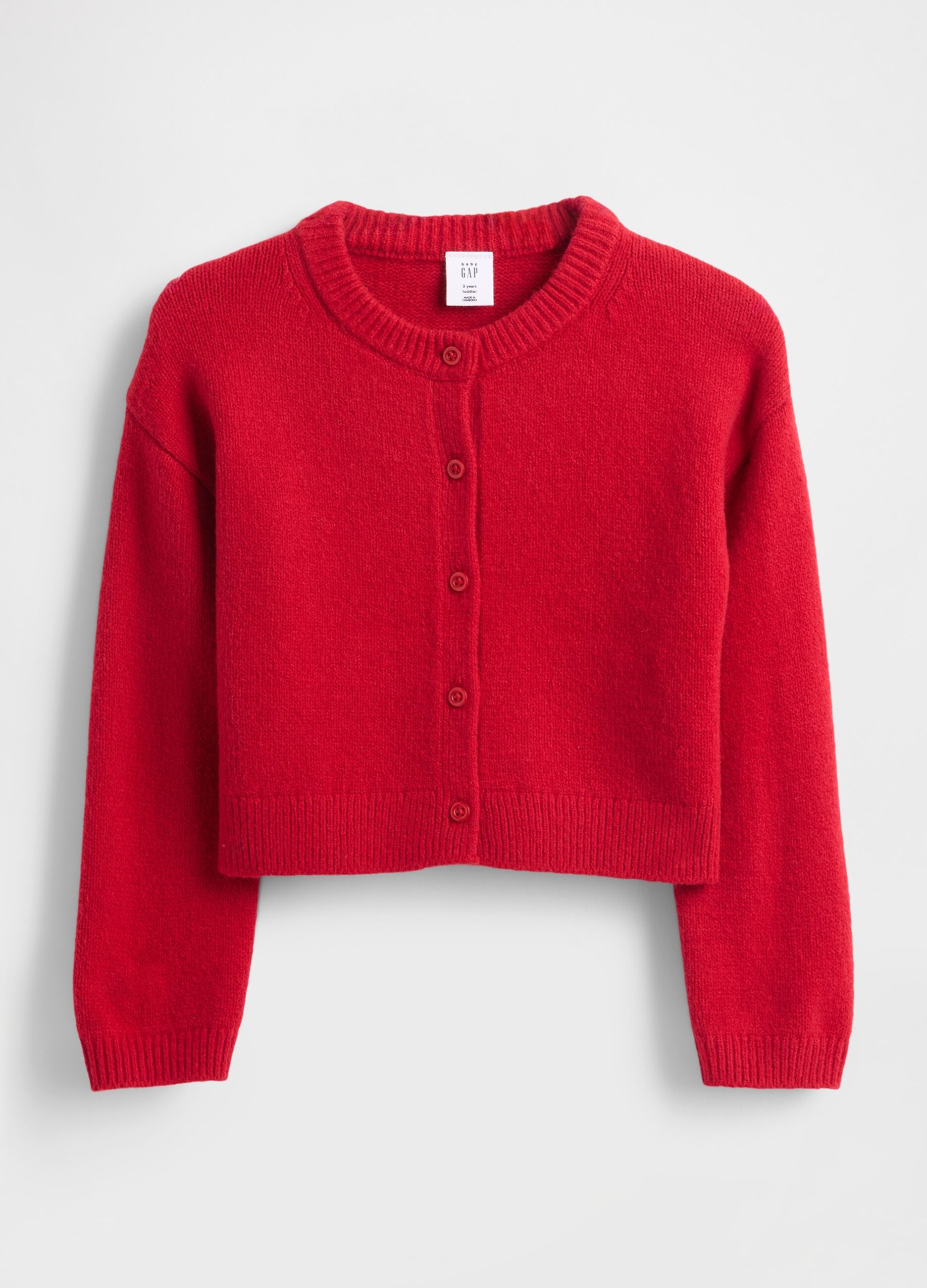 Cardigan rosso per bambina in misto cotone