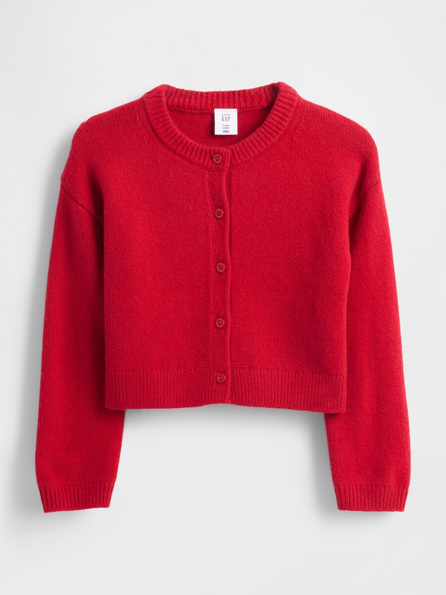Cardigan rosso per bambina in misto cotone Bimba_1