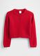 Cardigan rosso per bambina in misto cotone_1