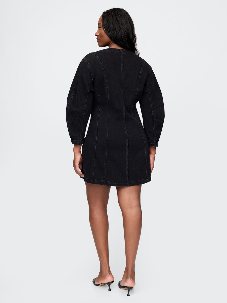 Abito denim nero con bottoni Gap Donna_5