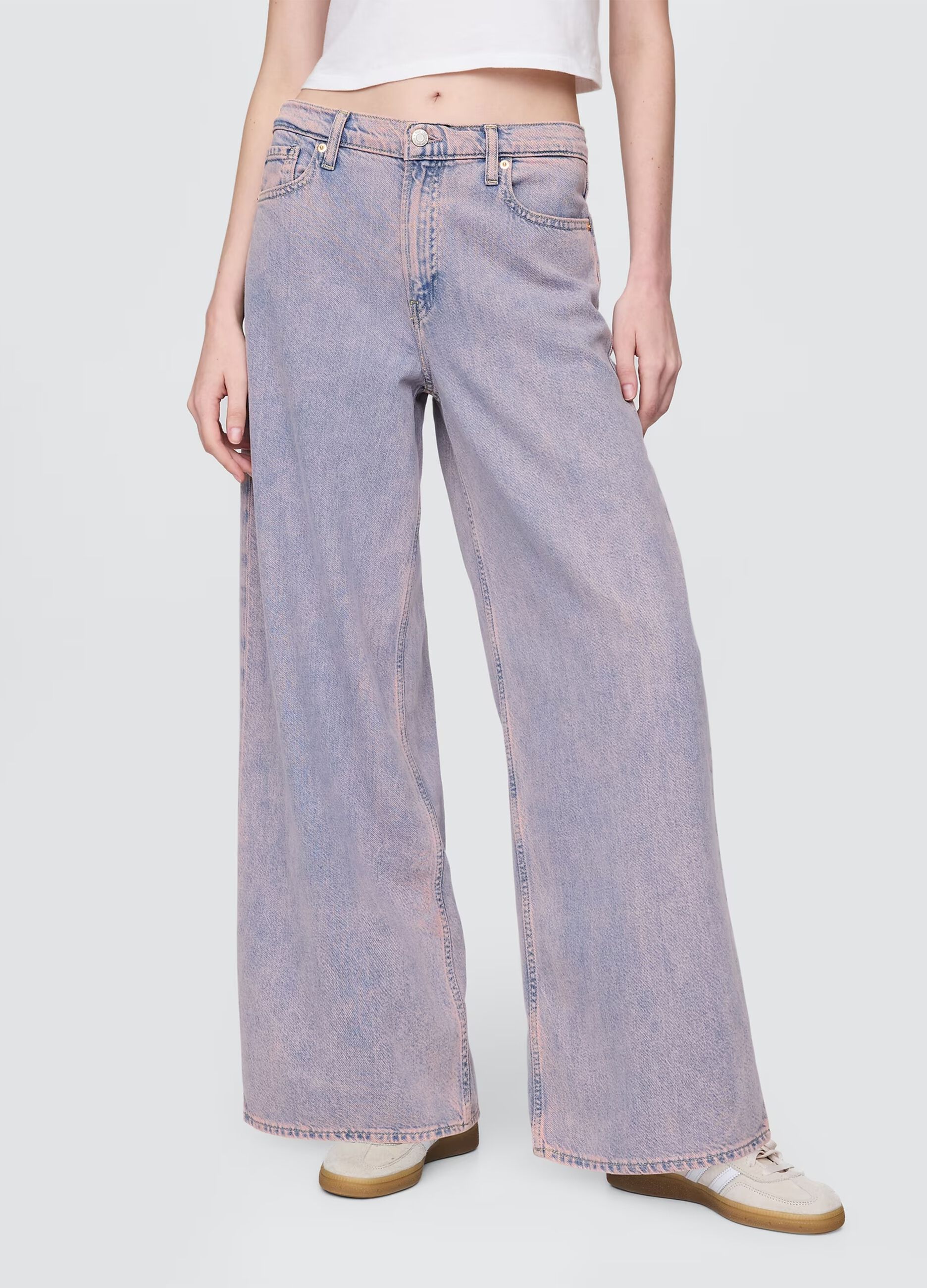 Pantaloni a gamba larga in cotone e Lyocell_1