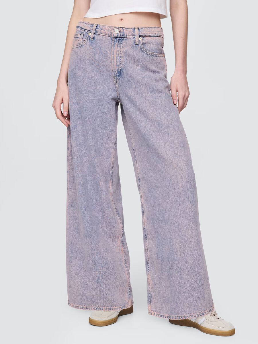 Pantaloni a gamba larga in cotone e Lyocell Donna_1