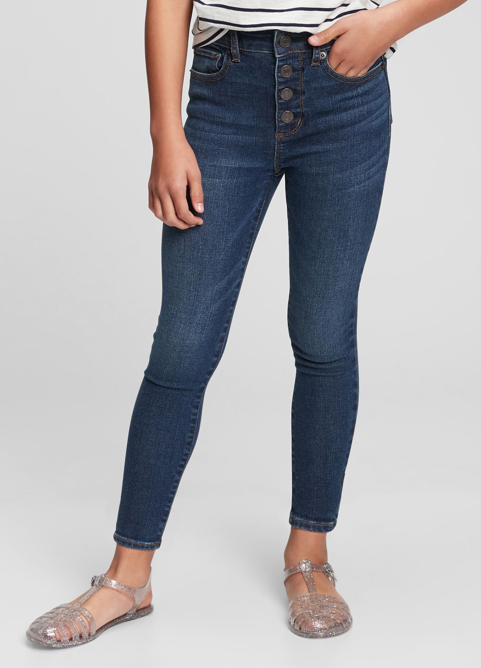 High-waisted jeggings with five pockets