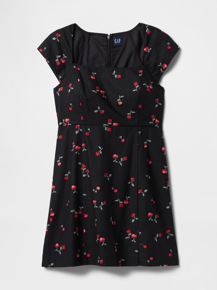 Abito corto a fiori neri Donna_5