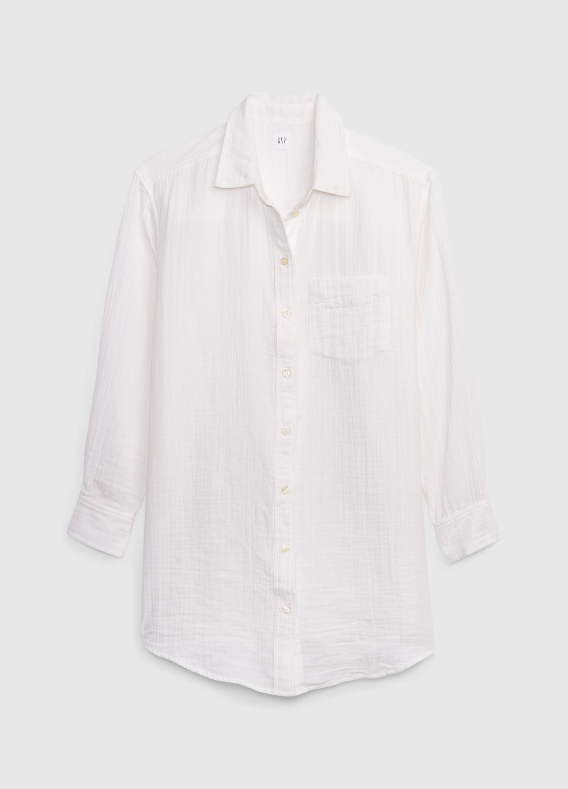 Long cotton gauze shirt with pocket_4