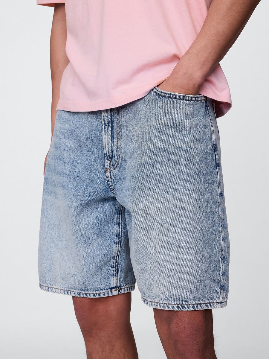 Bermuda in denim azzurro Man_4