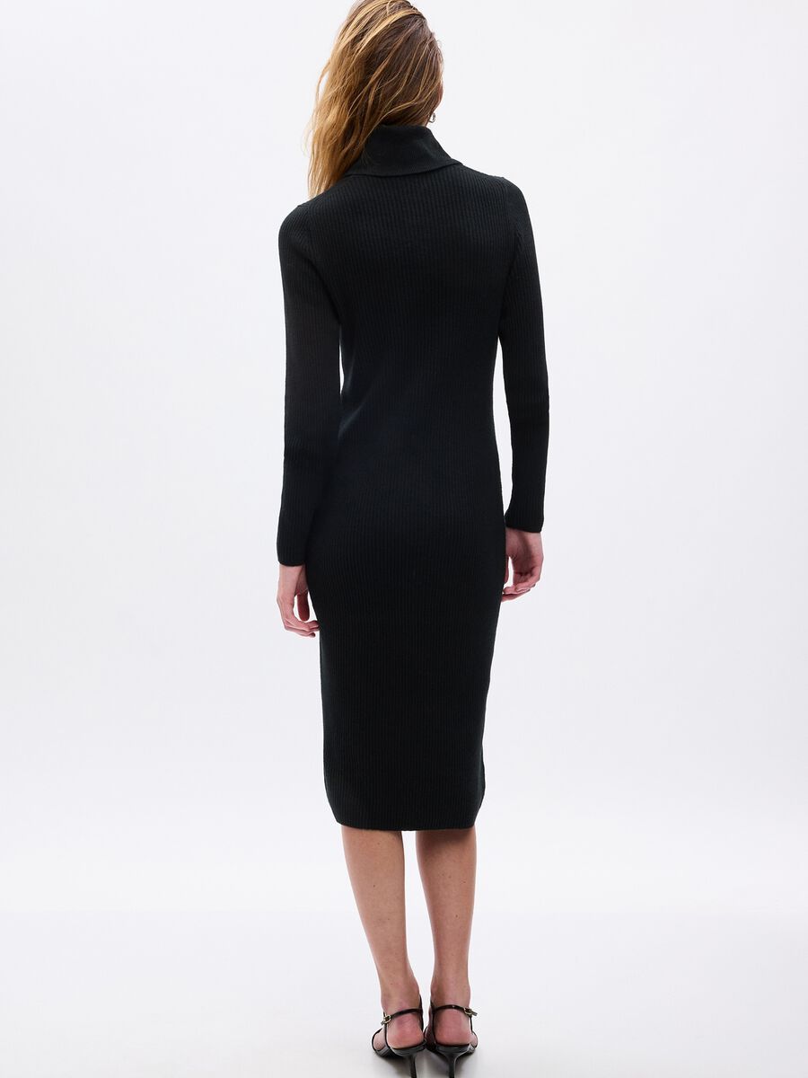 Midi ribbed pencil dress Woman_1