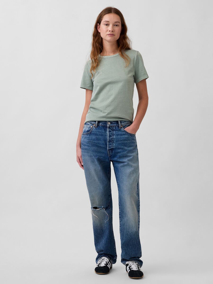 Crew Neck Pure Cotton T-shirt Regular Fit Woman_2