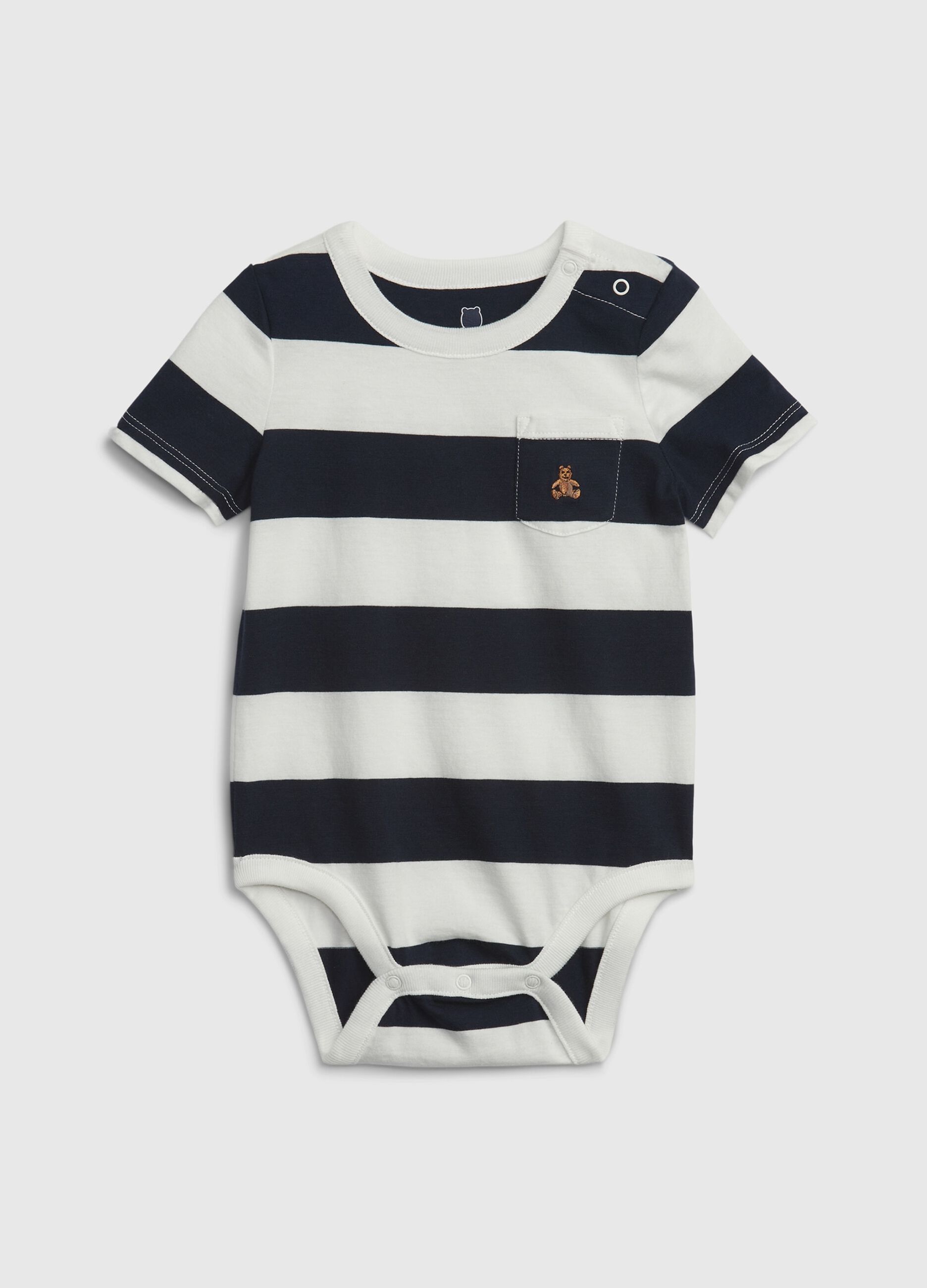 Cotton bodysuit with striped pattern