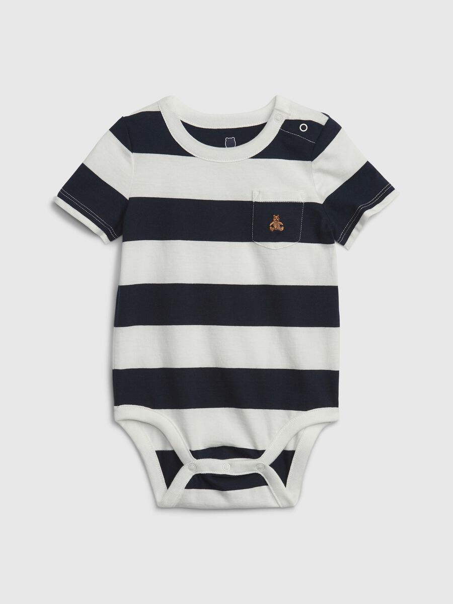 Cotton bodysuit with striped pattern Newborn Boy_0