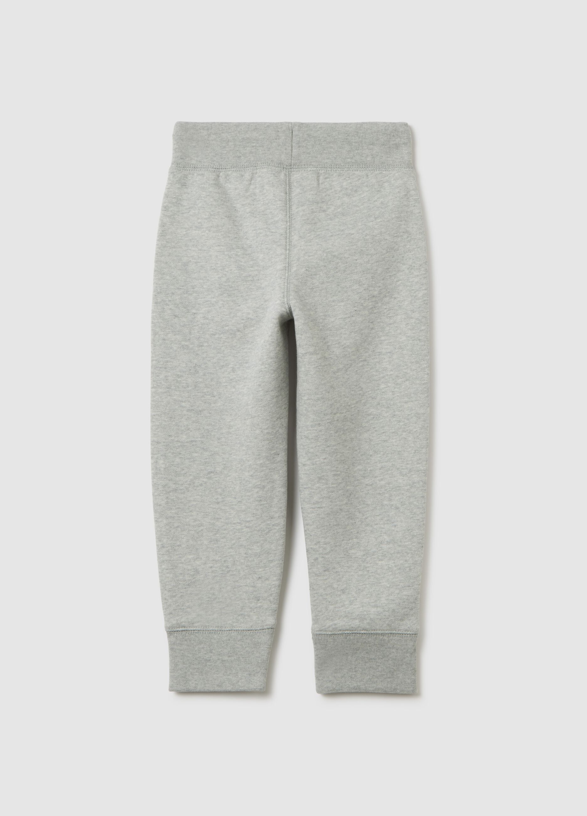 Fleece joggers with logo embroidery_1